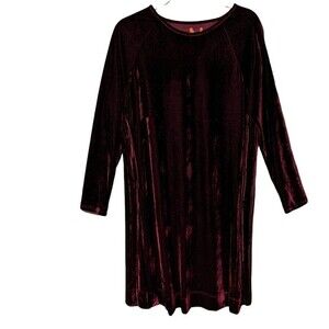 Velveteen shift pullover dress, tunic oversized holiday festive, event XL